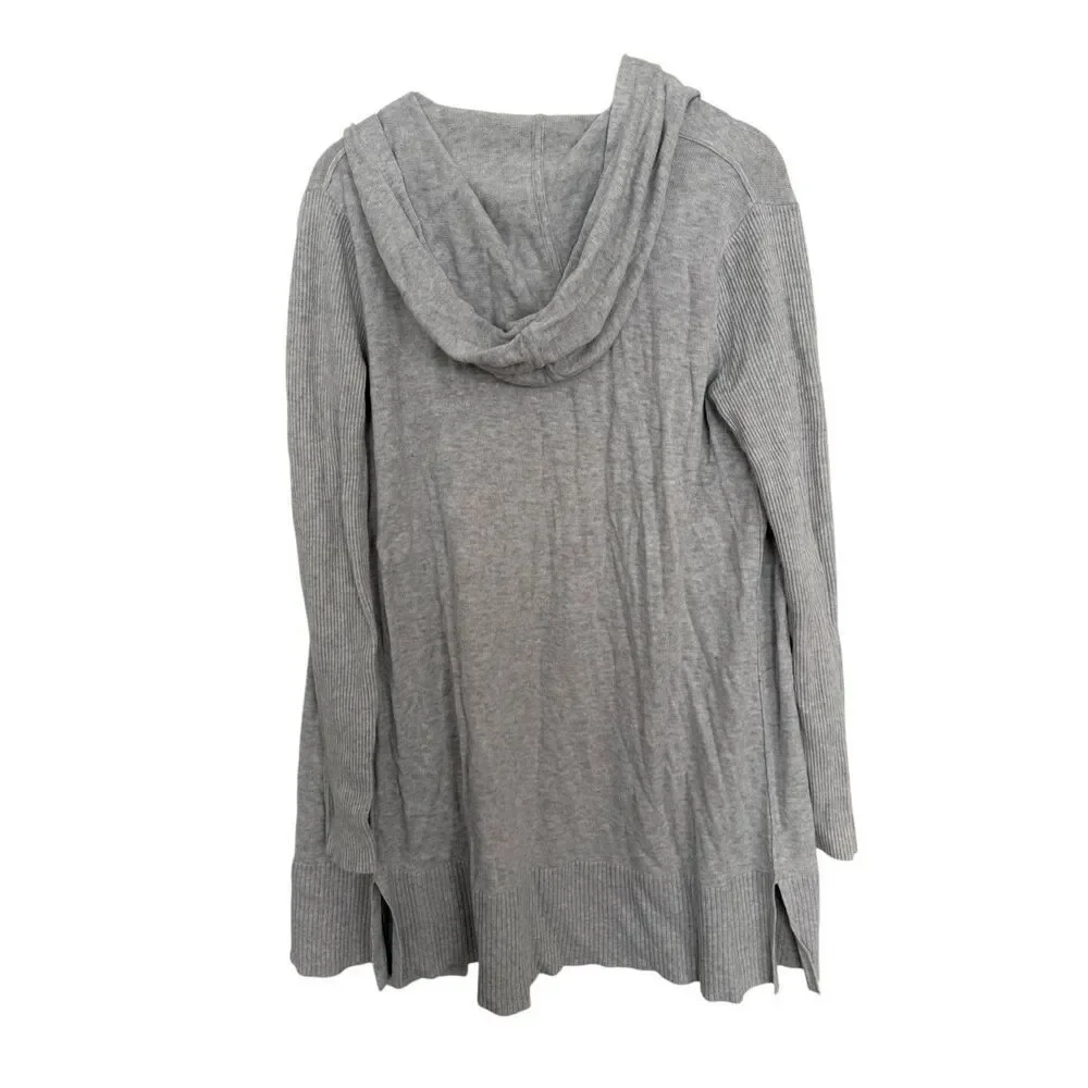ATHLETA Enlighten Hooded Gray Long Sleeves Silk Blend Yoga Athletic Sweater